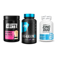 Einsteiger-Set: ESN Designer Whey + EFX Kre-Alkalyn + BioTech Zinc Duo – alle enthaltenen Artikel