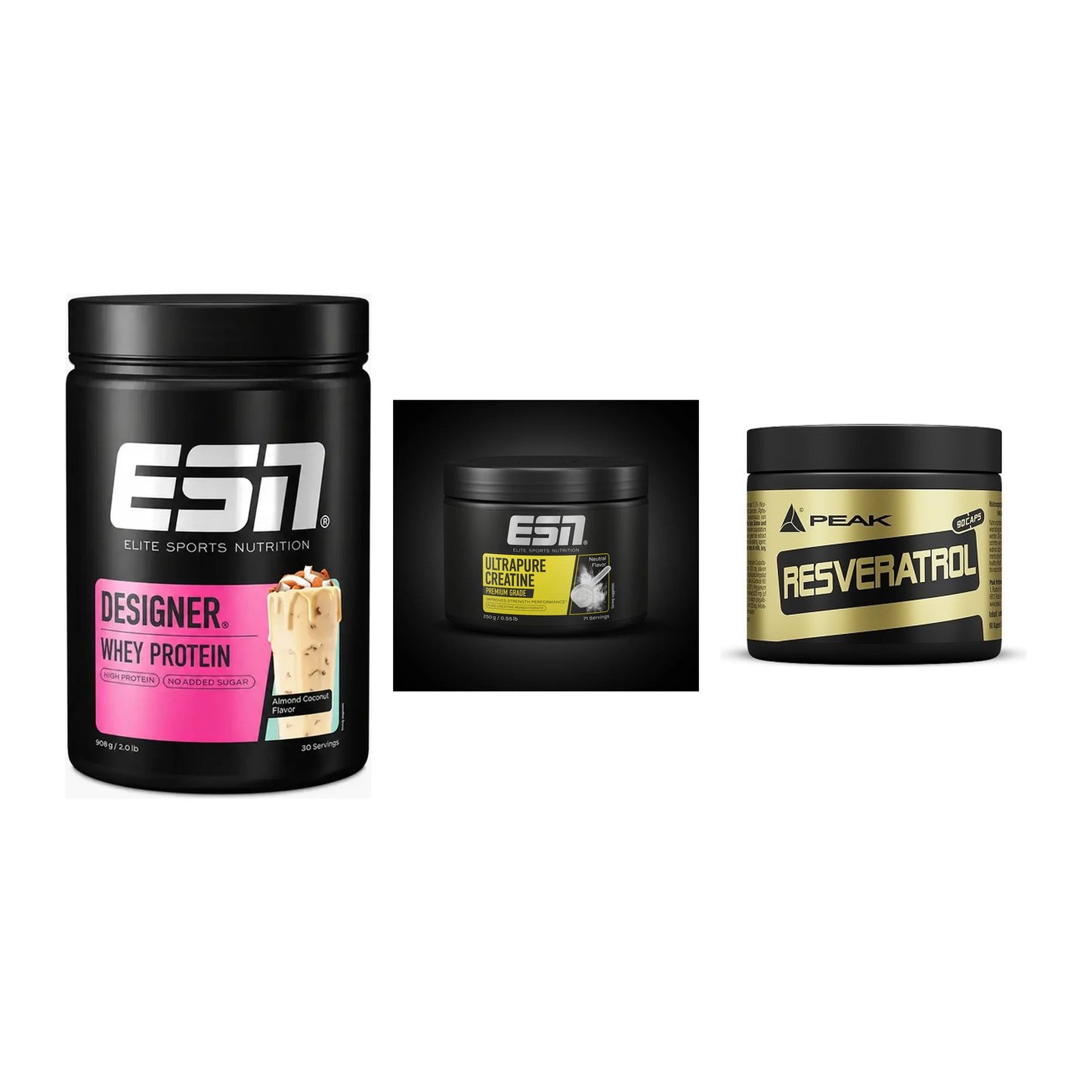 Einsteiger-Set: ESN Designer + ESN Ultrapure + Peak Resveratrol – alle enthaltenen Artikel