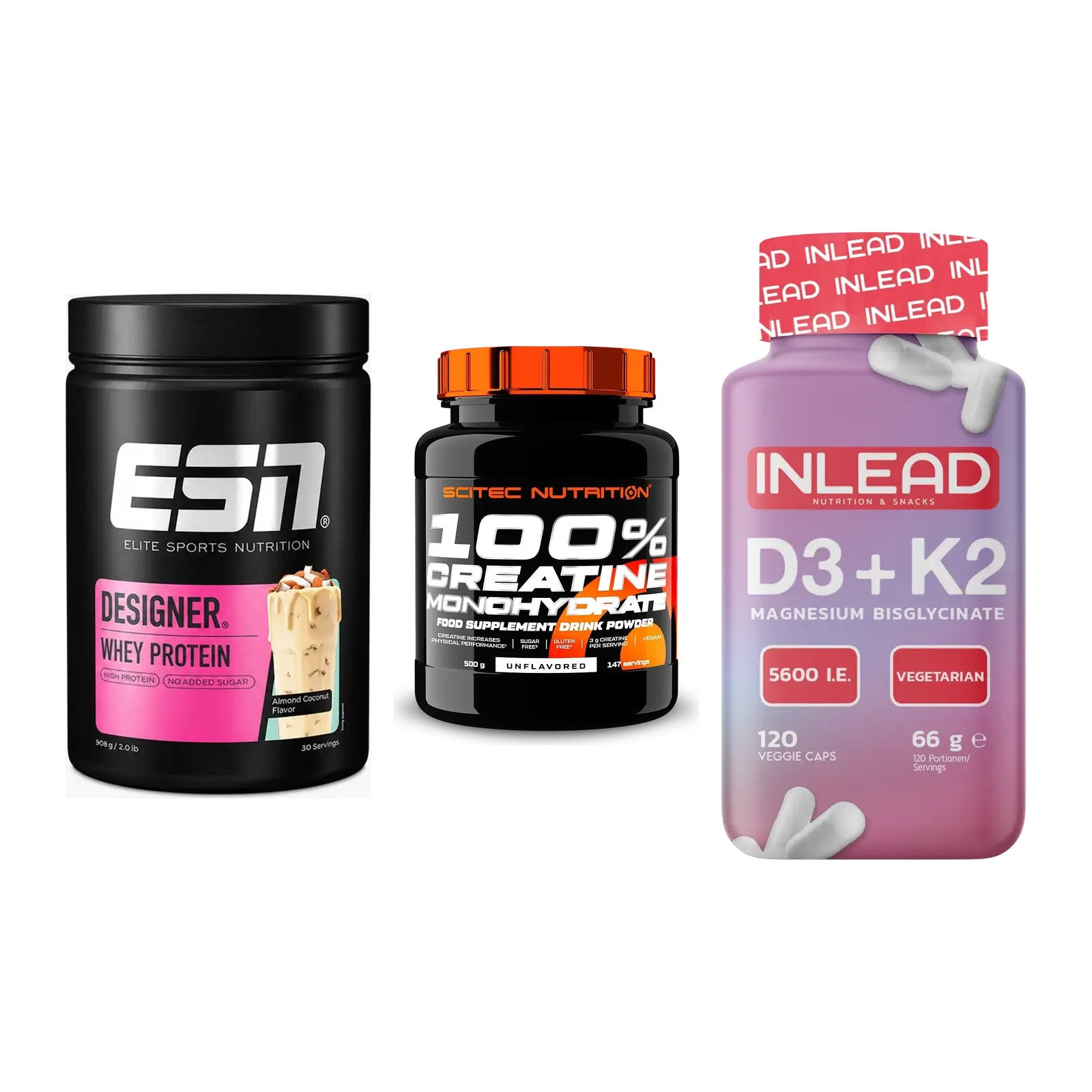 Einsteiger-Set: ESN Designer + Scitec Creatine + INLEAD Vitamin – alle enthaltenen Artikel