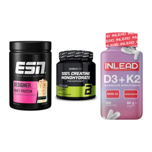 Einsteiger-Set: ESN Designer + BioTech Creatine + INLEAD Vitamin – alle enthaltenen Artikel