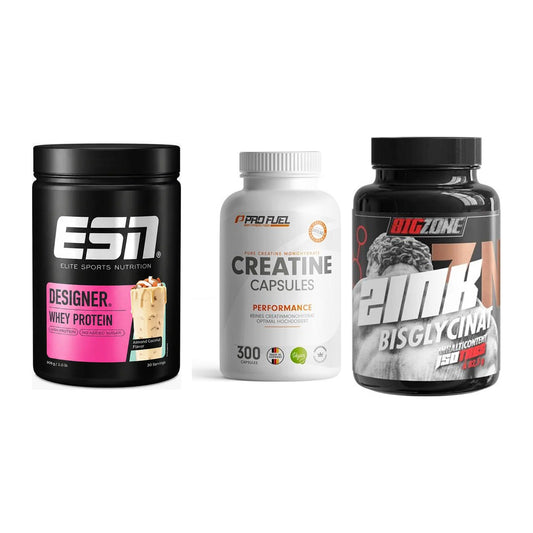 Einsteiger-Set: ESN Designer + ProFuel Creatine + Big Zone Zink – alle enthaltenen Artikel