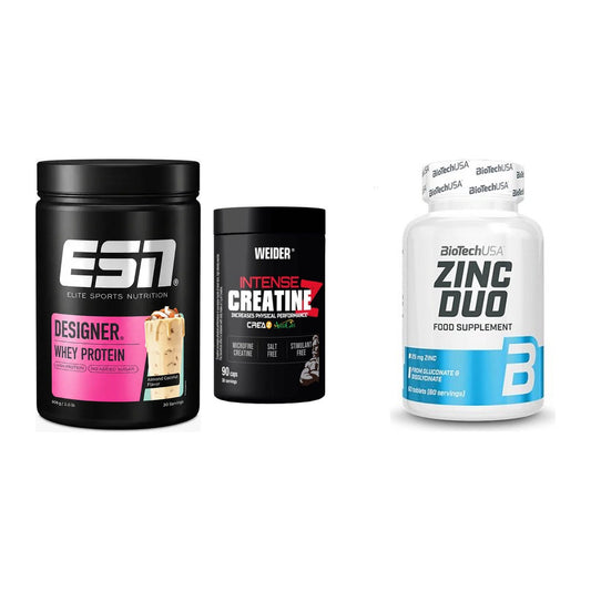 Einsteiger-Set: ESN Designer + Weider Intense + BioTech Zinc Duo – alle enthaltenen Artikel
