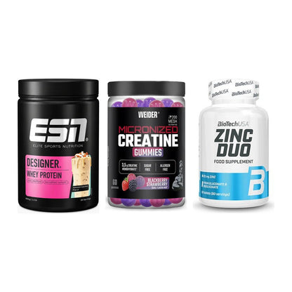 Einsteiger-Set: ESN Designer + Weider Micronize + BioTech Zinc Duo – alle enthaltenen Artikel