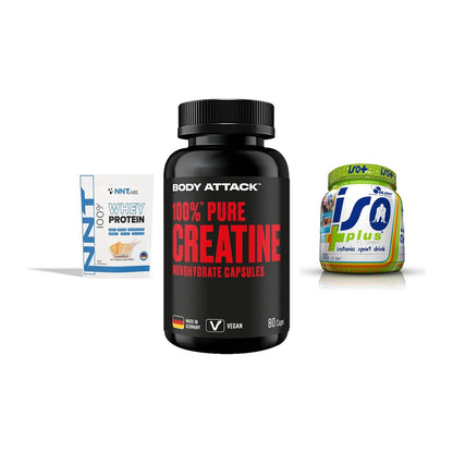 Einsteiger-Set: NNT Whey + Body Attack 100% + Olimp Iso Plus – alle enthaltenen Artikel
