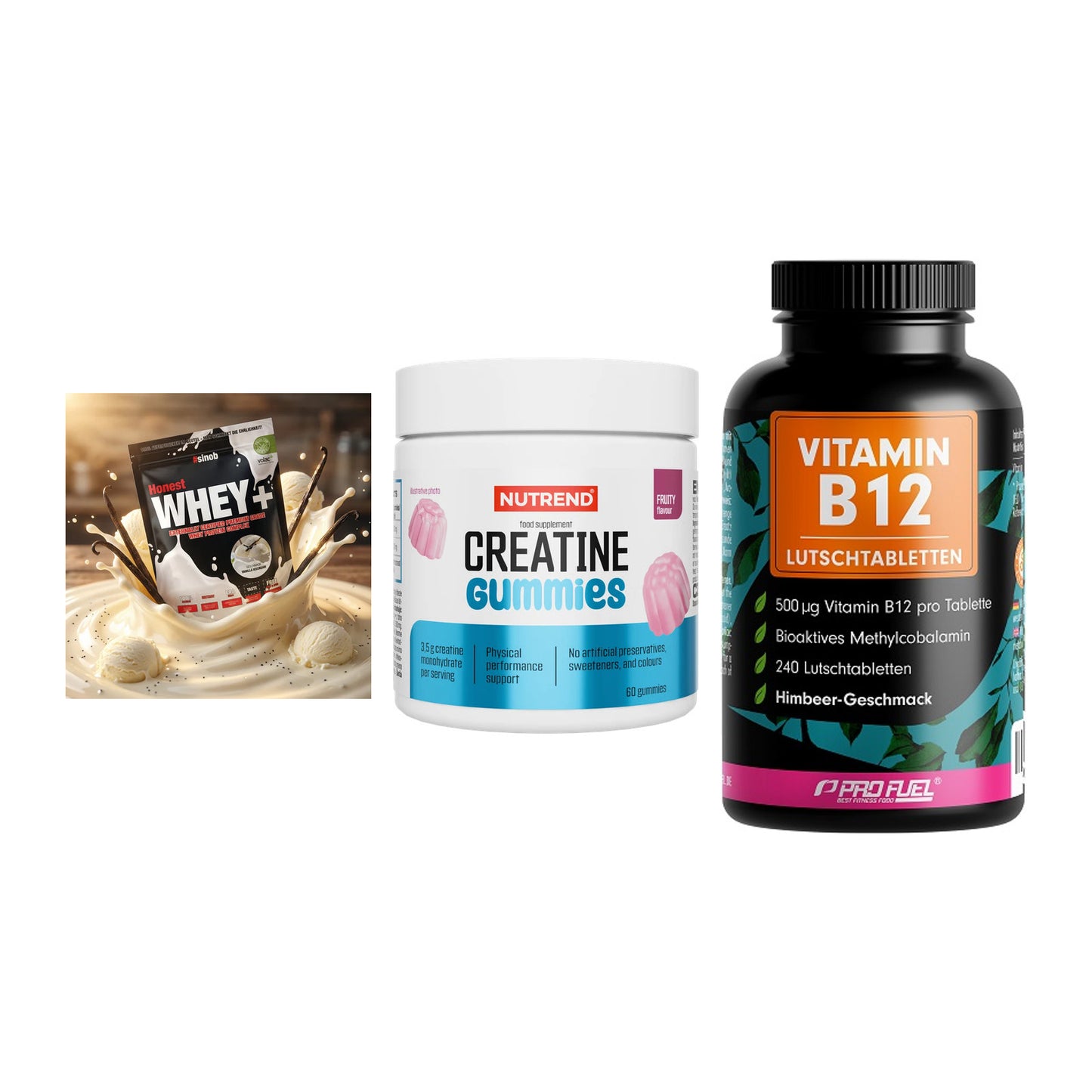 Einsteiger-Set: Sinob Honest + Nutrend Creatine + ProFuel Vitamin – alle enthaltenen Artikel