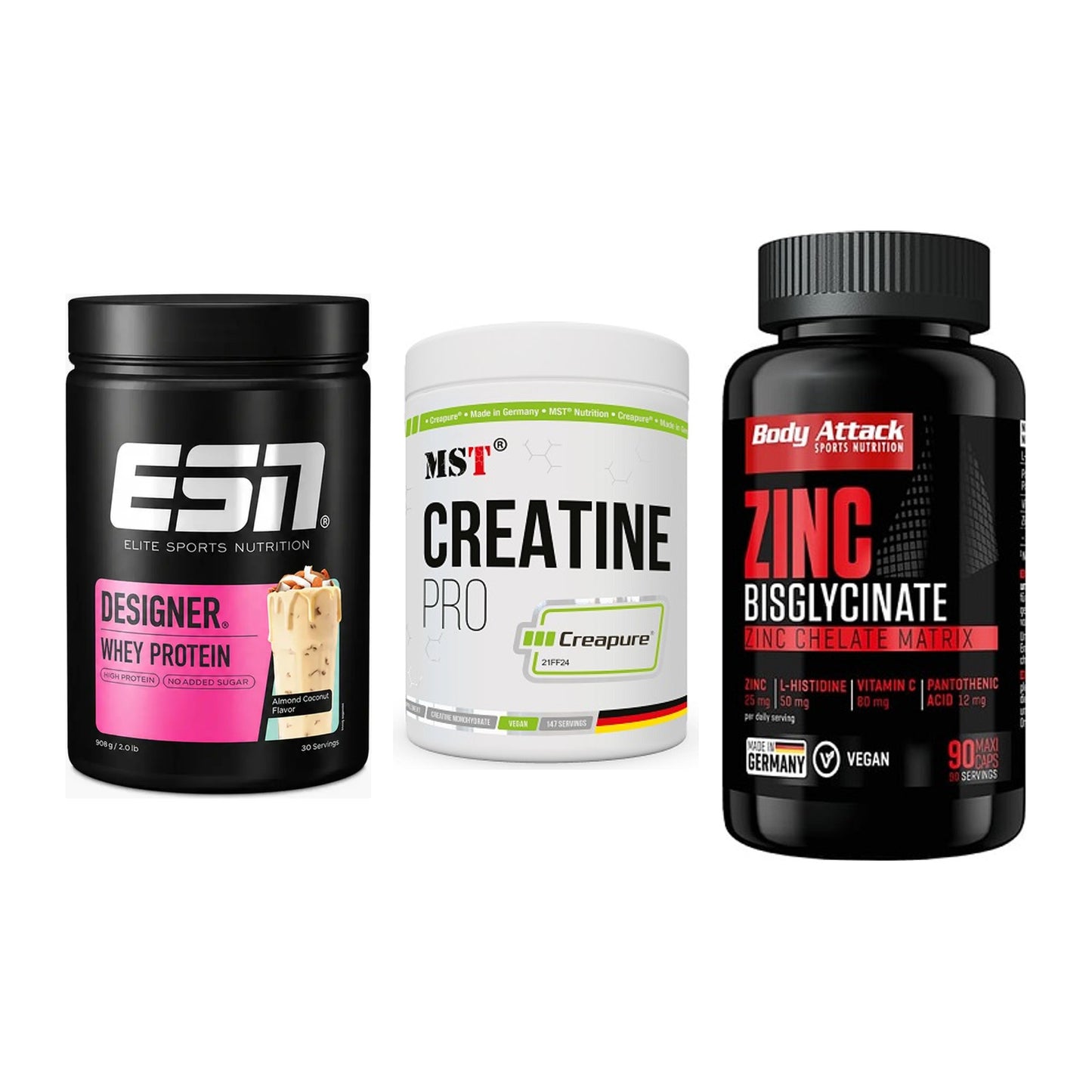 Einsteiger-Set: ESN Designer + MST Creatin Pro + Body Attack Zink – alle enthaltenen Artikel