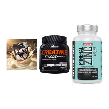 Einsteiger-Set: Sinob Honest + Olimp Creatine + Nutrend Zinc – alle enthaltenen Artikel