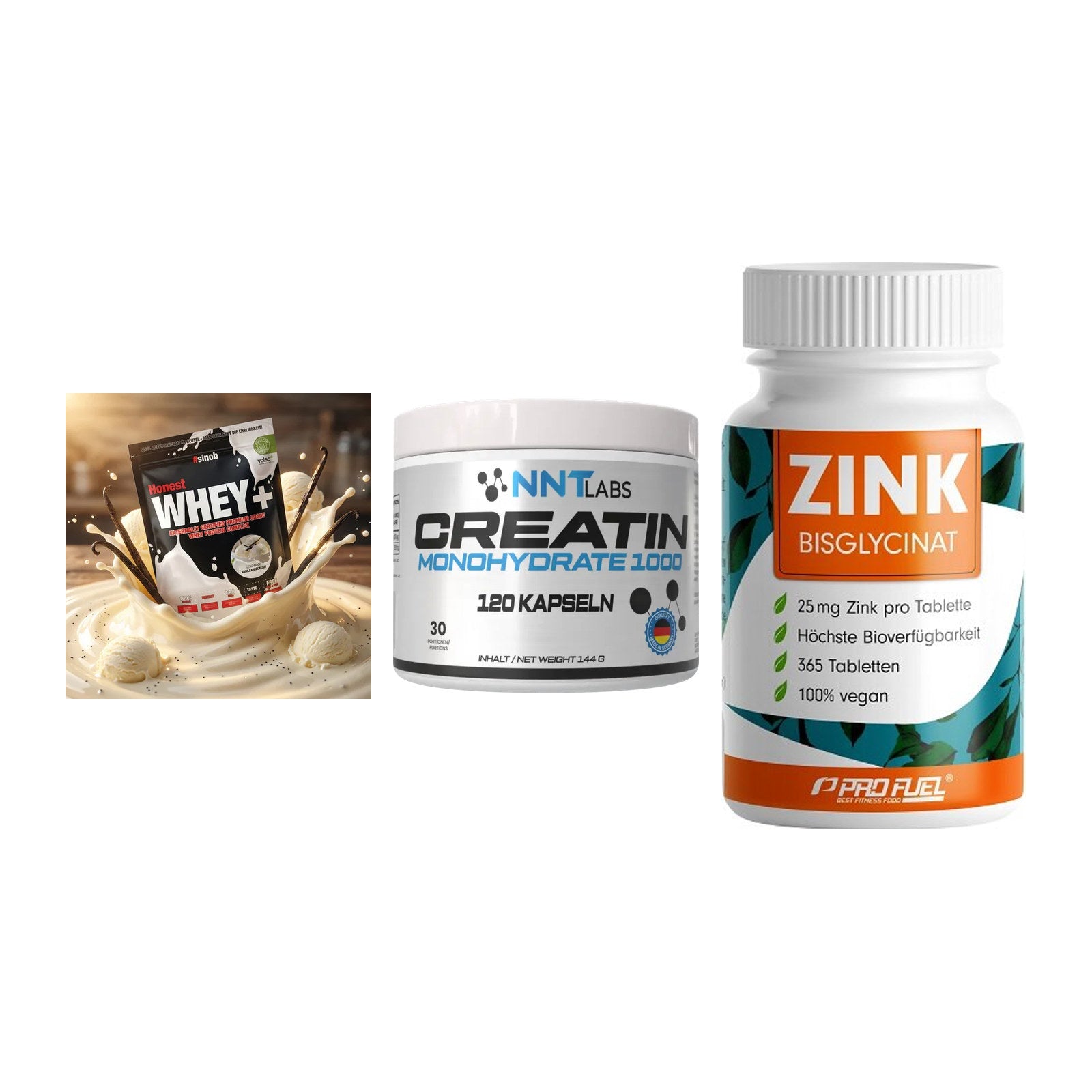 Einsteiger-Set: Sinob Honest + NNT Creatin 1000 + ProFuel Zink – alle enthaltenen Artikel