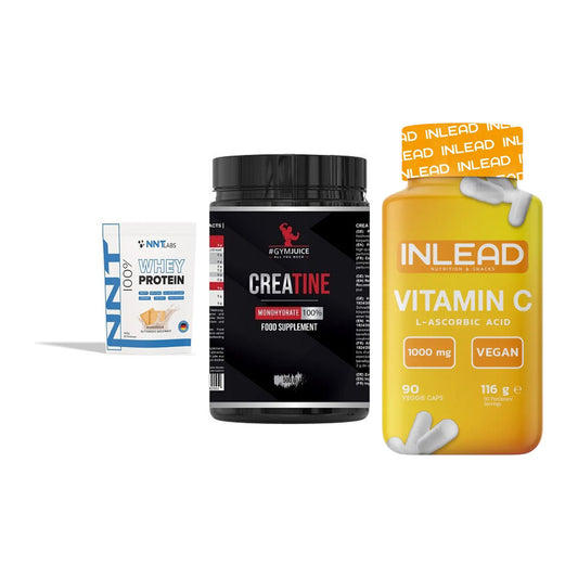 Einsteiger-Set: NNT Whey + #GYMJUICE + INLEAD Vitamin C – alle enthaltenen Artikel