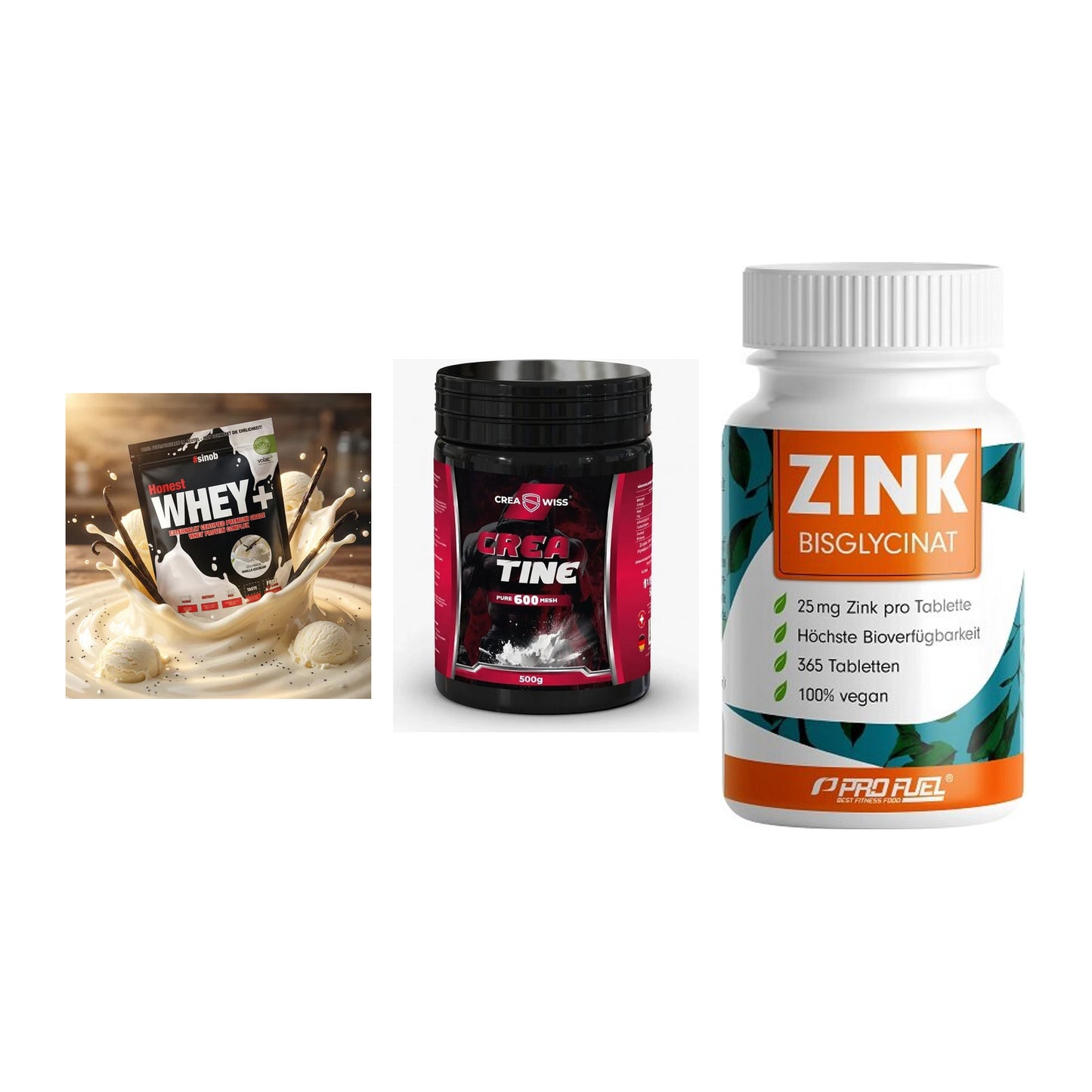 Einsteiger-Set: Sinob Honest + CREASWISS + ProFuel Zink – alle enthaltenen Artikel