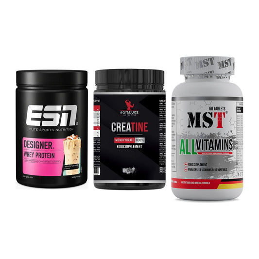 Einsteiger-Set: ESN Designer + #GYMJUICE + MST All Vitamins – alle enthaltenen Artikel