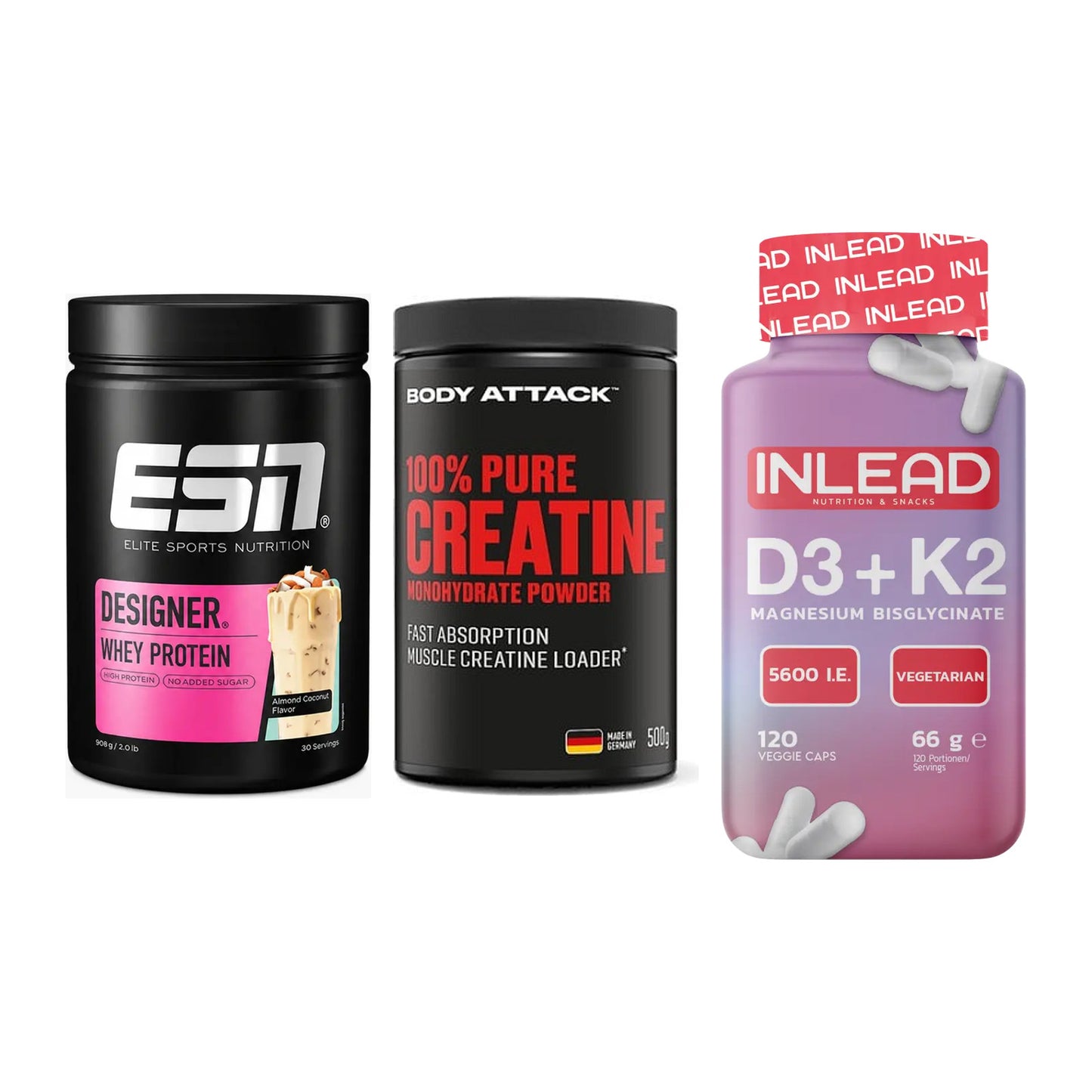Einsteiger-Set: ESN Designer + Body Attack 100% + INLEAD Vitamin – alle enthaltenen Artikel