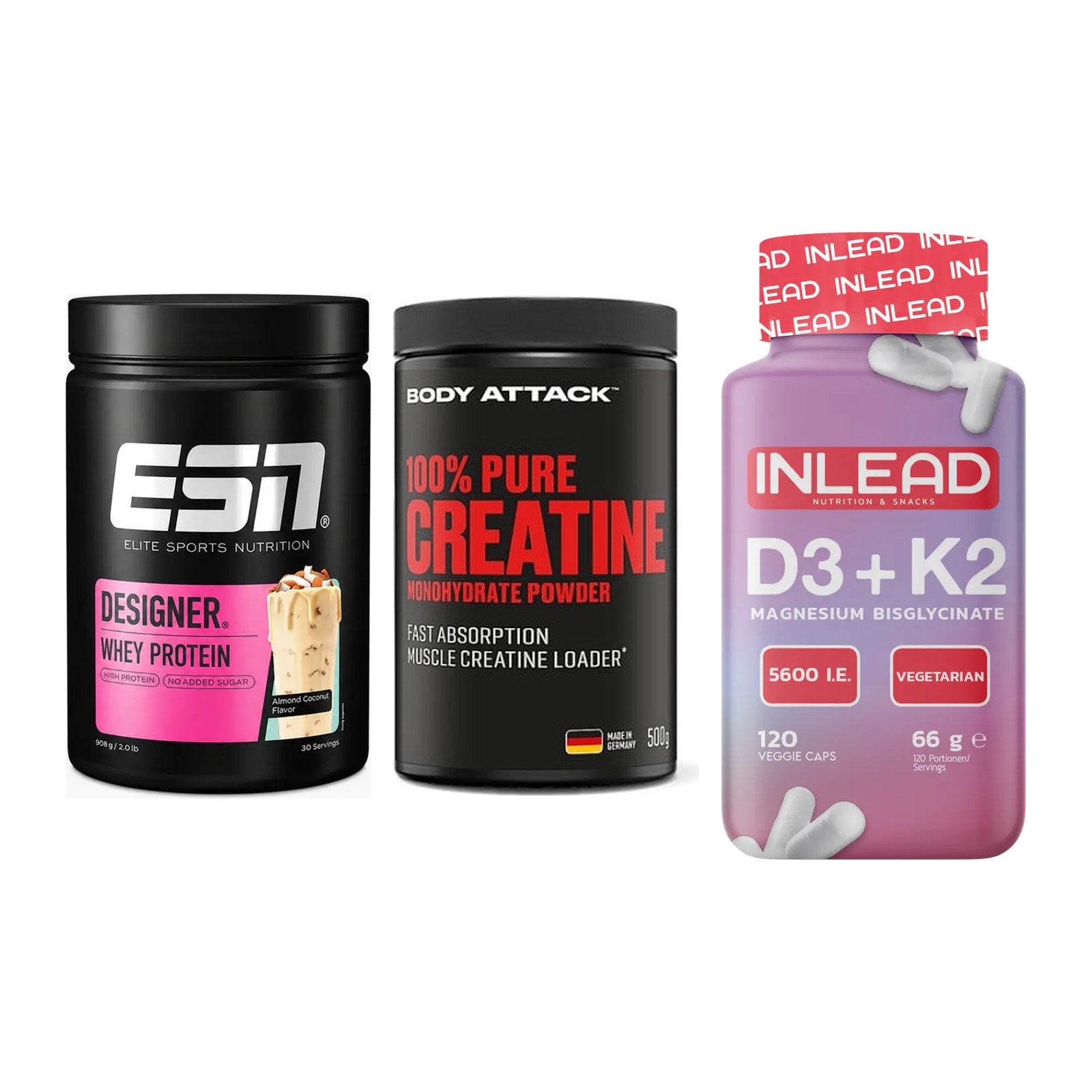 Einsteiger-Set: ESN Designer + Body Attack 100% + INLEAD Vitamin – alle enthaltenen Artikel