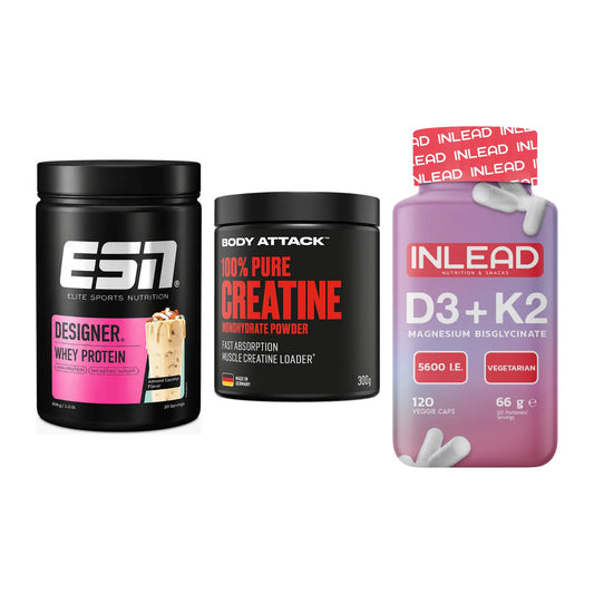 Einsteiger-Set: ESN Designer + Body Attack 100% + INLEAD Vitamin – alle enthaltenen Artikel