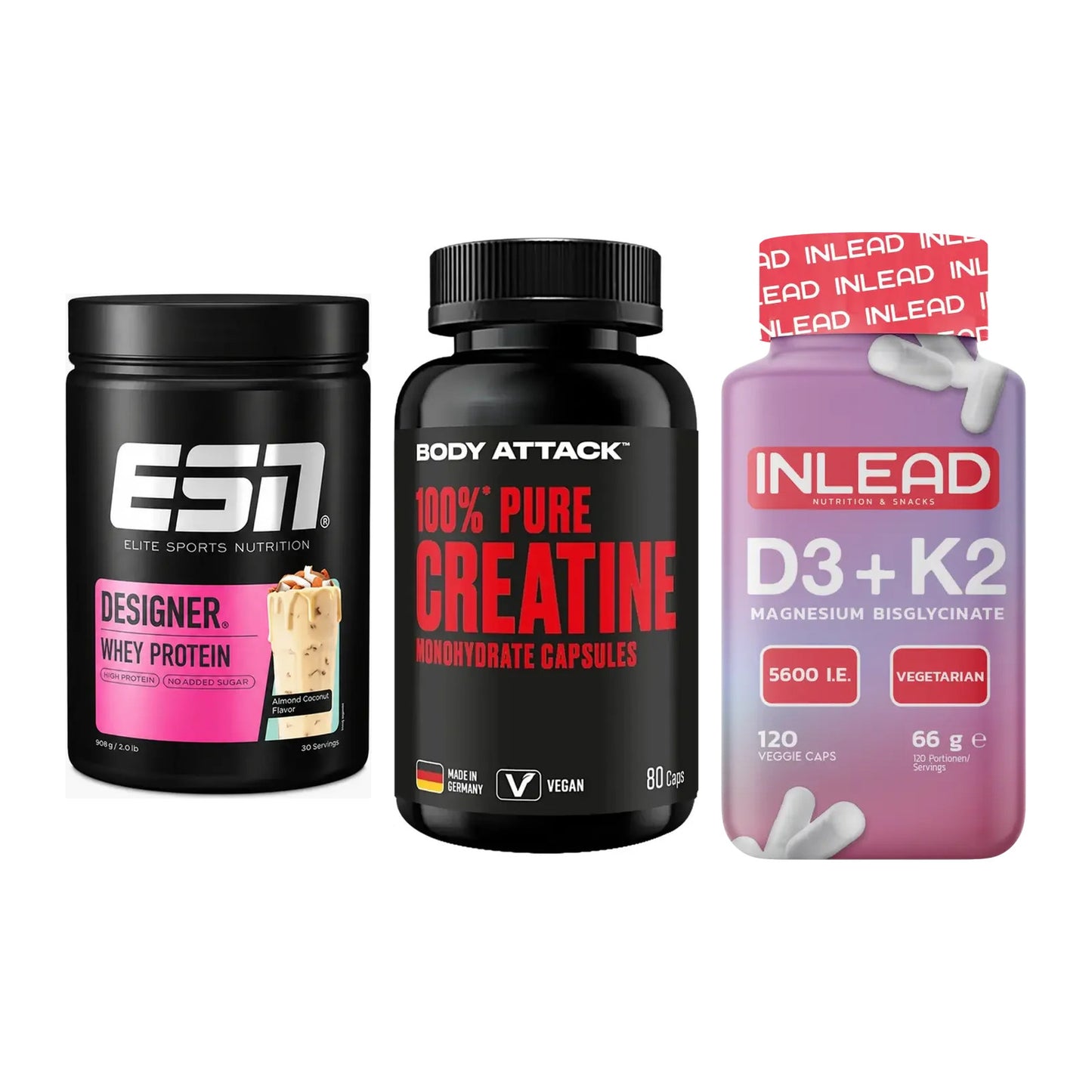 Einsteiger-Set: ESN Designer + Body Attack 100% + INLEAD Vitamin – alle enthaltenen Artikel