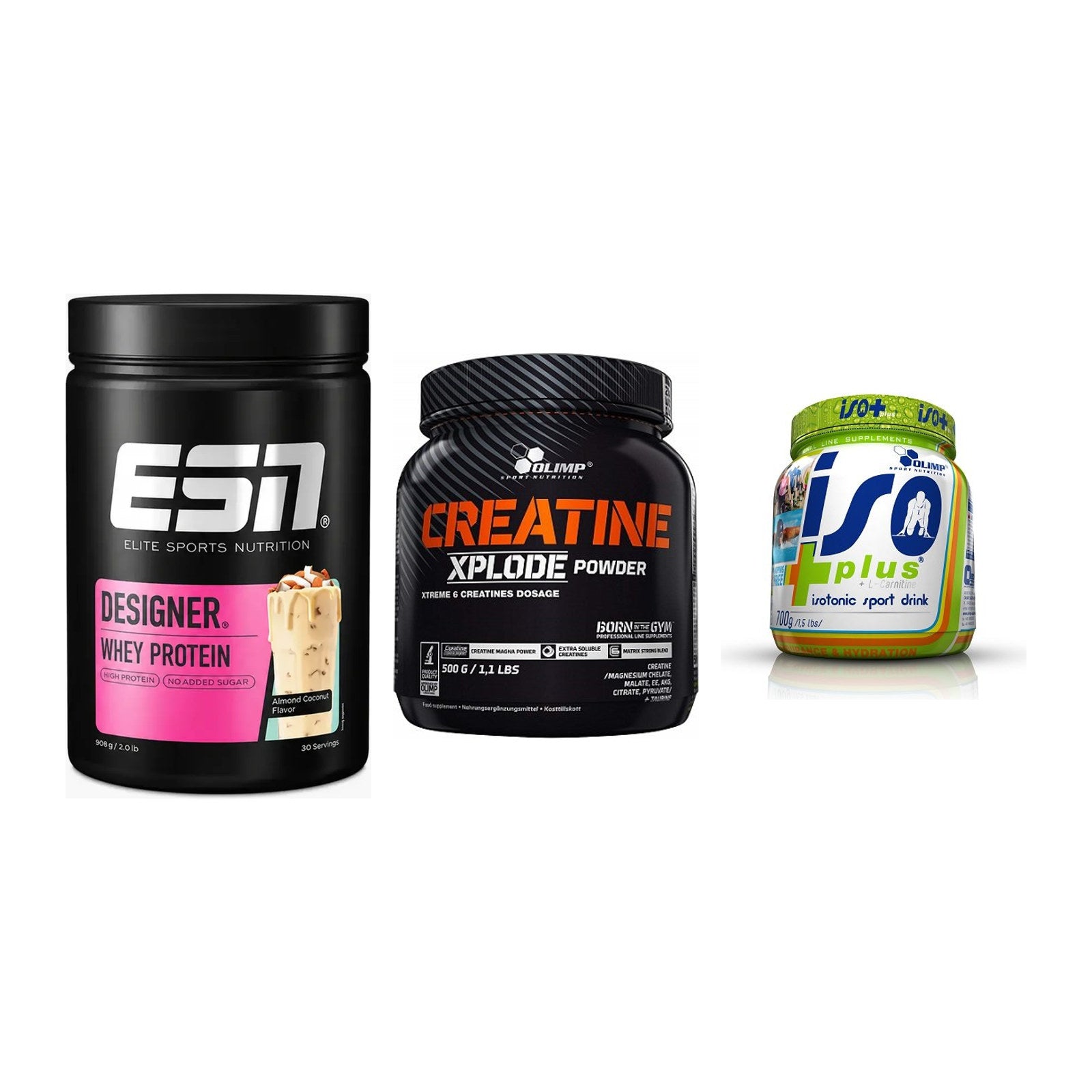 Einsteiger-Set: ESN Designer + Olimp Creatine + Olimp Iso Plus – alle enthaltenen Artikel