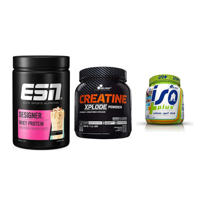 Einsteiger-Set: ESN Designer + Olimp Creatine + Olimp Iso Plus – alle enthaltenen Artikel