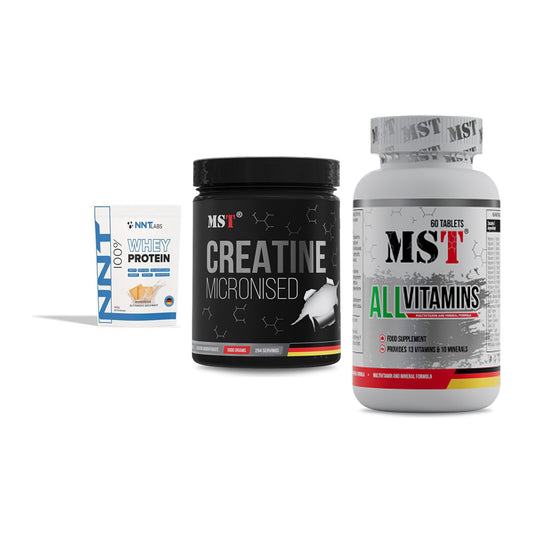 Einsteiger-Set: NNT Whey + MST Creatin + MST All Vitamins – alle enthaltenen Artikel