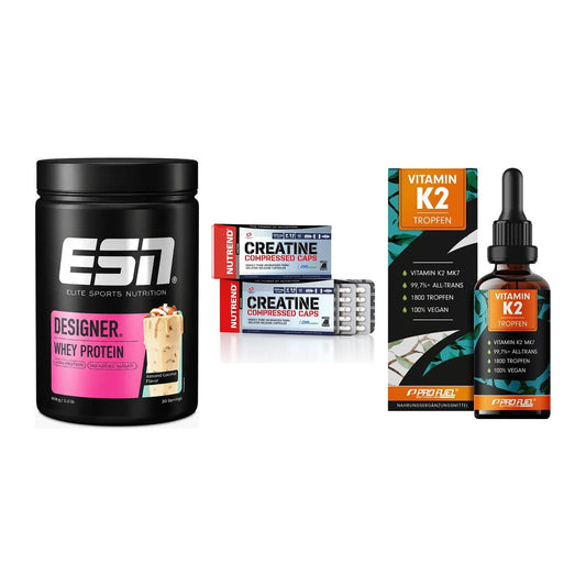 Einsteiger-Set: ESN Designer + Nutrend Creatine + ProFuel Vitamin – alle enthaltenen Artikel