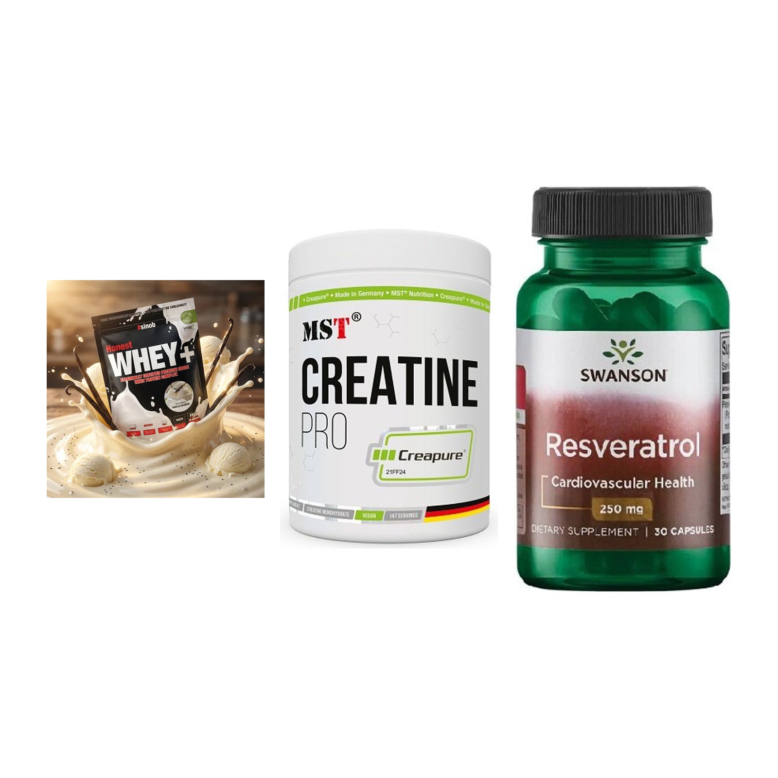 Einsteiger-Set: Sinob Honest + MST Creatin Pro + Swanson Resverat – alle enthaltenen Artikel