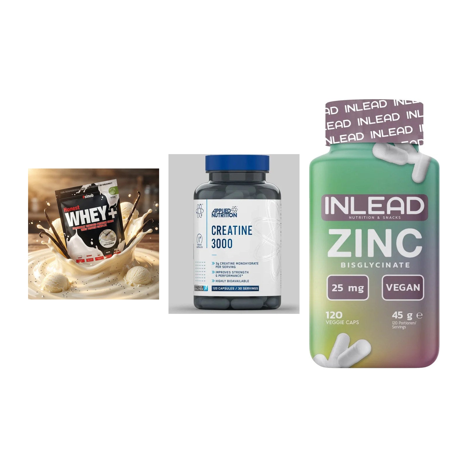 Einsteiger-Set: Sinob Honest + Applied Nutritio + INLEAD Zink – alle enthaltenen Artikel
