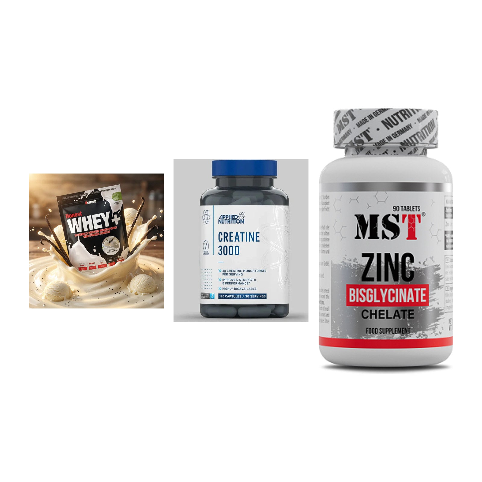 Einsteiger-Set: Sinob Honest + Applied Nutritio + MST Zinc Chelate – alle enthaltenen Artikel