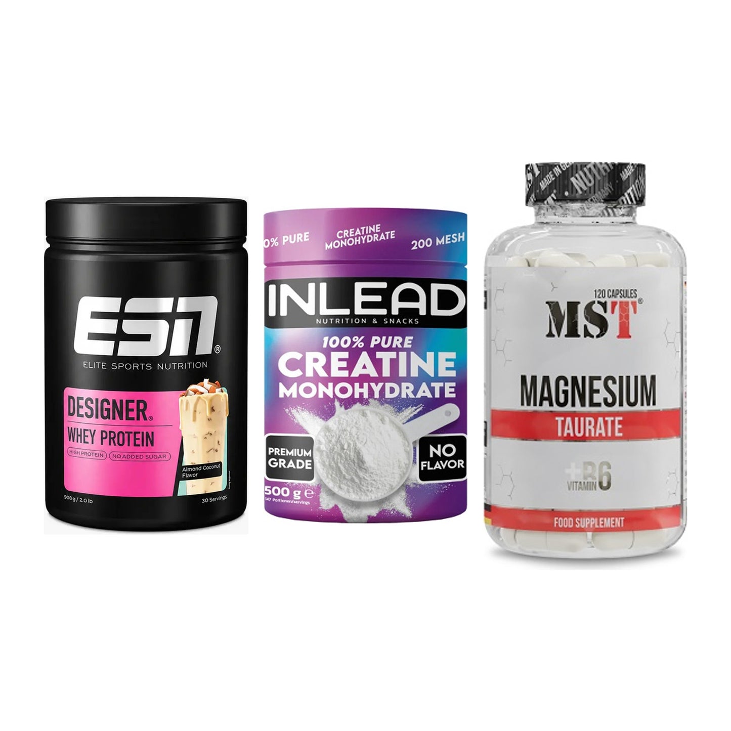 Einsteiger-Set: ESN Designer + INLEAD Creatine + MST Magnesium – alle enthaltenen Artikel