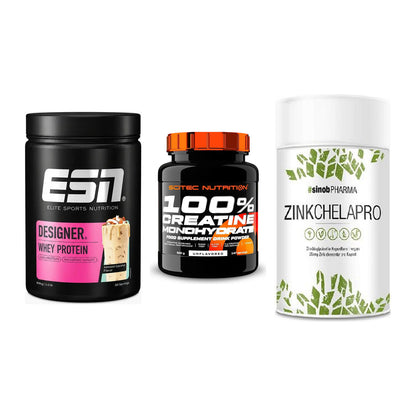 Einsteiger-Set: ESN Designer + Scitec Creatine + Sinob Zink – alle enthaltenen Artikel