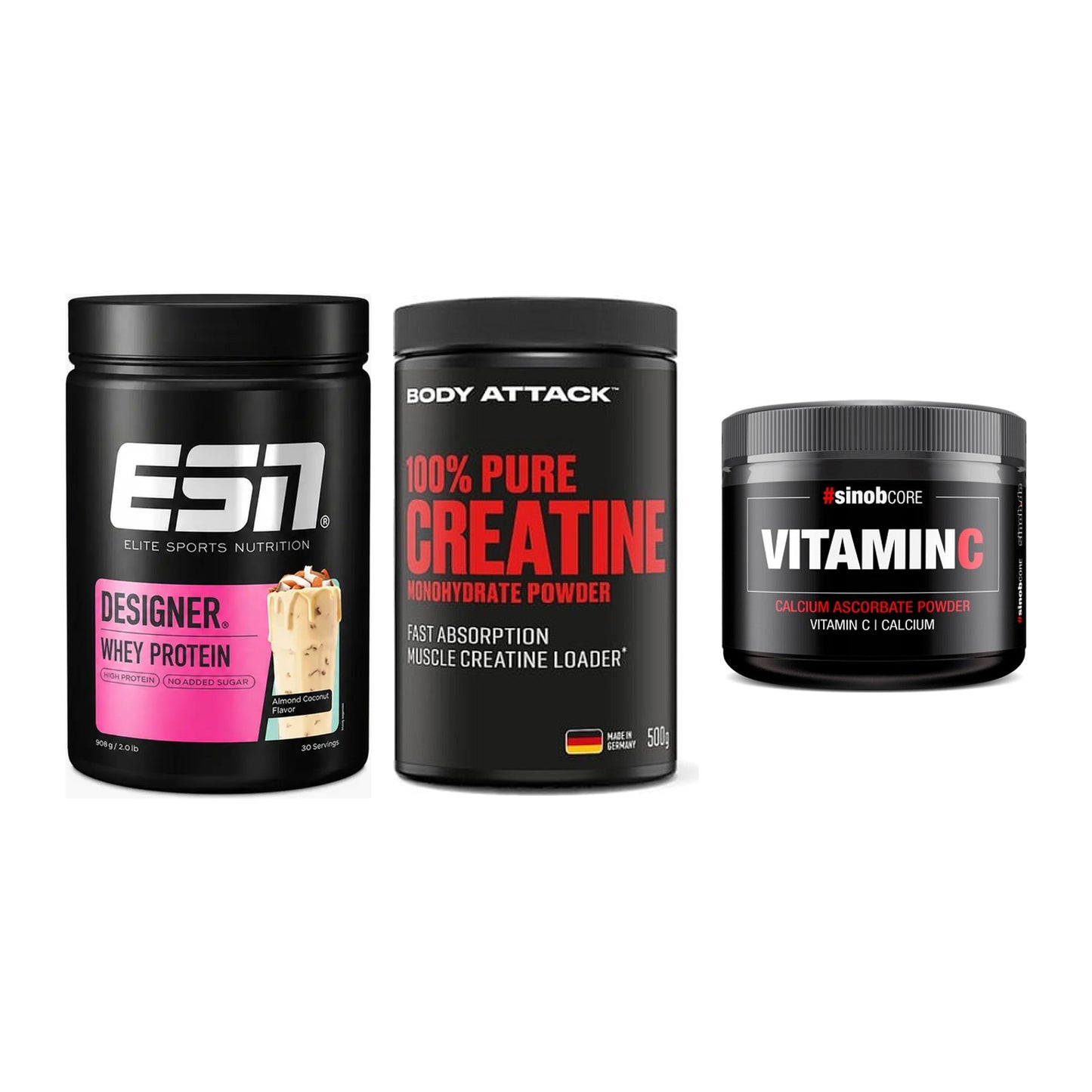 Einsteiger-Set: ESN Designer + Body Attack 100% + Sinob Vitamin C – alle enthaltenen Artikel