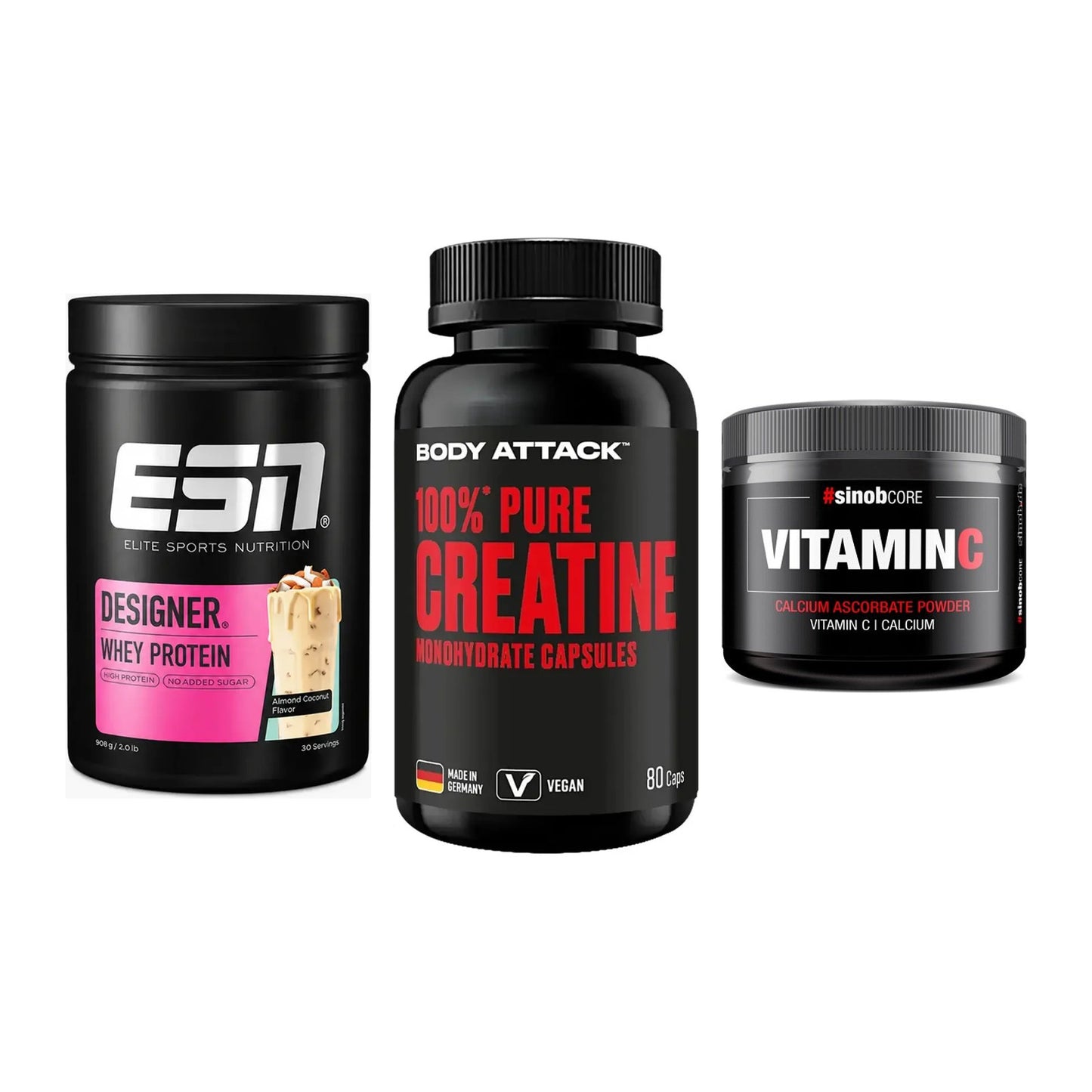 Einsteiger-Set: ESN Designer + Body Attack 100% + Sinob Vitamin C – alle enthaltenen Artikel