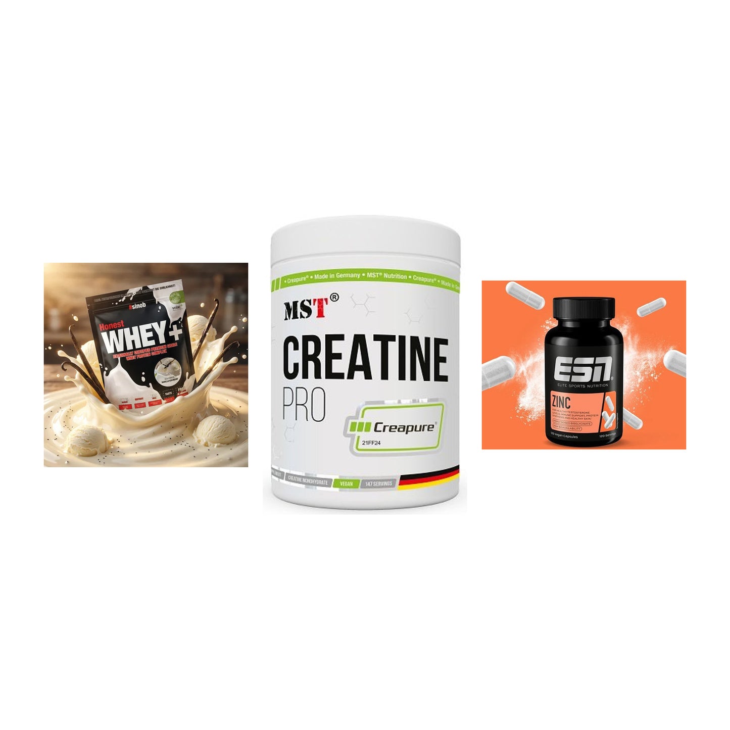Einsteiger-Set: Sinob Honest + MST Creatin Pro + ESN Zinc – alle enthaltenen Artikel