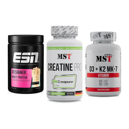 Einsteiger-Set: ESN Designer + MST Creatine Pro + MST Vitamin D3 – alle enthaltenen Artikel