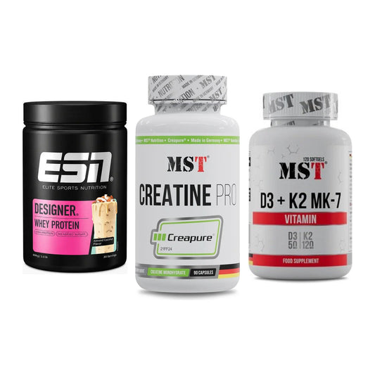 Einsteiger-Set: ESN Designer + MST Creatine Pro + MST Vitamin D3 – alle enthaltenen Artikel