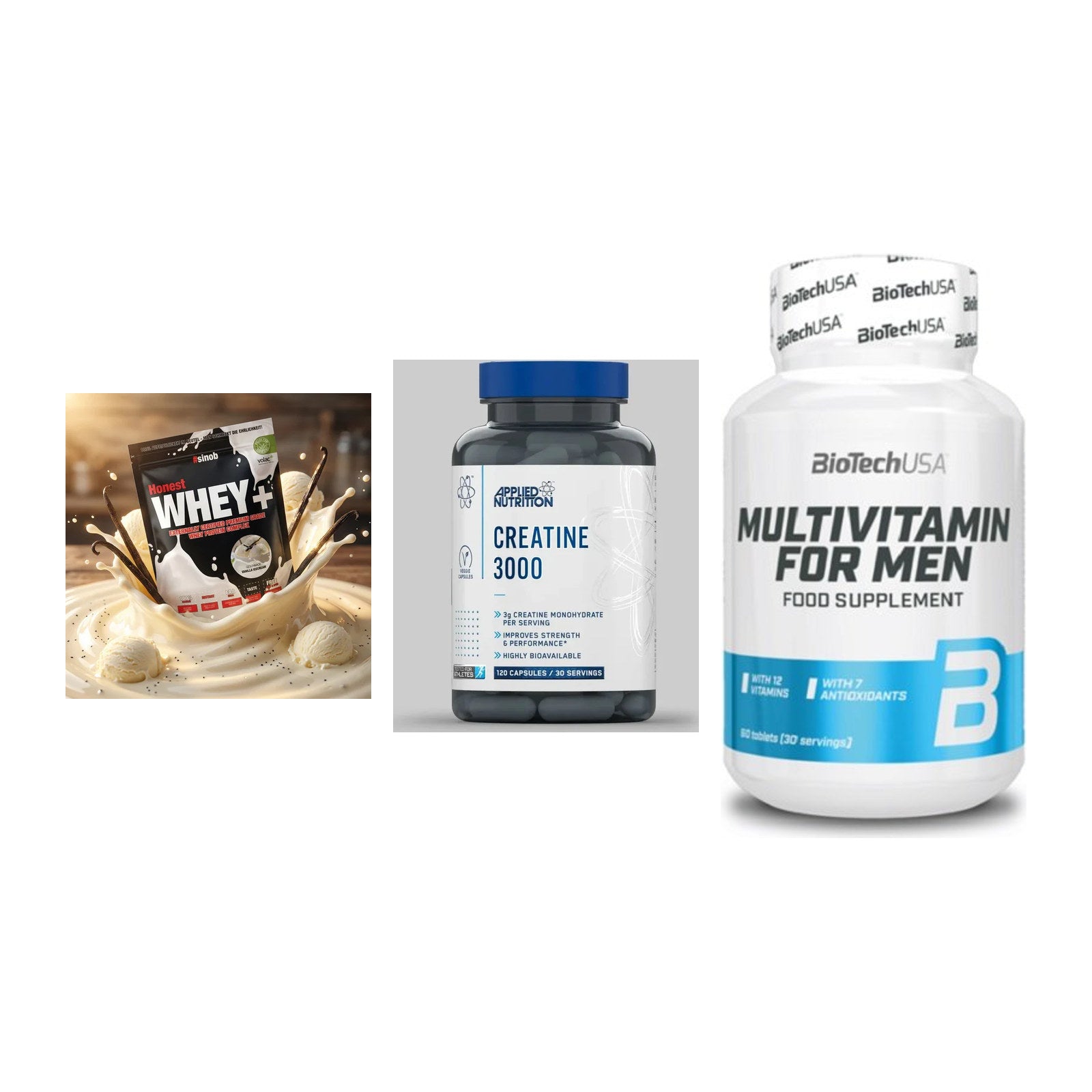 Einsteiger-Set: Sinob Honest + Applied Nutritio + BioTech Multivit – alle enthaltenen Artikel