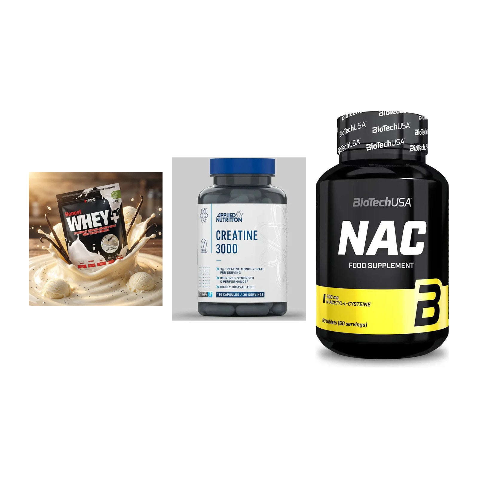 Einsteiger-Set: Sinob Honest + Applied Nutritio + BioTech NAC – alle enthaltenen Artikel