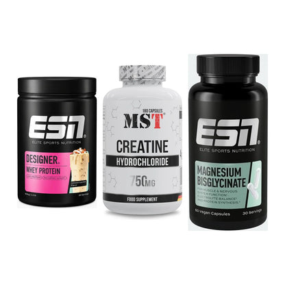 Einsteiger-Set: ESN Designer + MST Creatine HCL + ESN Magnesium – alle enthaltenen Artikel