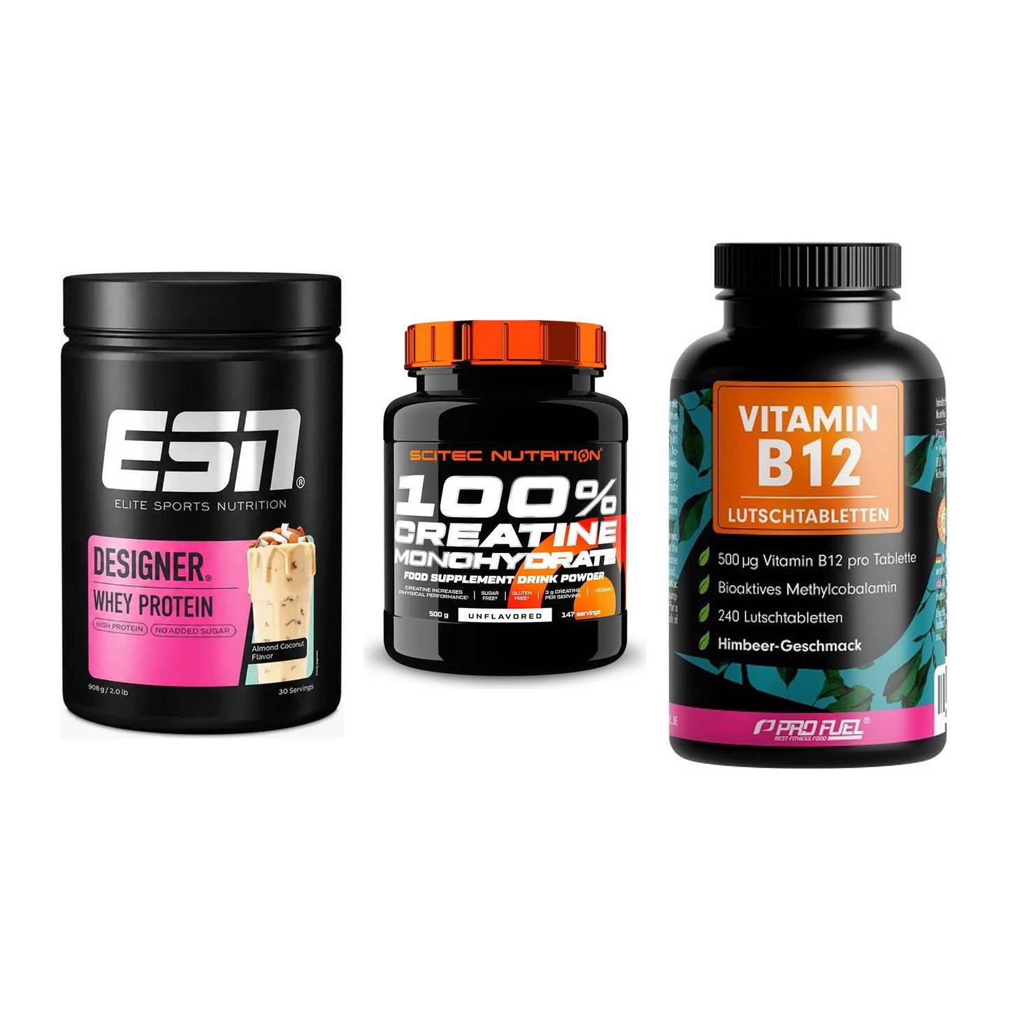 Einsteiger-Set: ESN Designer + Scitec Creatine + ProFuel Vitamin – alle enthaltenen Artikel