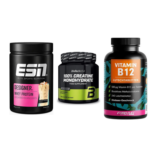Einsteiger-Set: ESN Designer + BioTech Creatine + ProFuel Vitamin – alle enthaltenen Artikel
