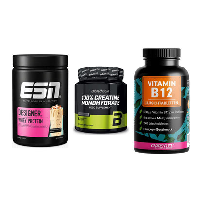 Einsteiger-Set: ESN Designer + BioTech Creatine + ProFuel Vitamin – alle enthaltenen Artikel