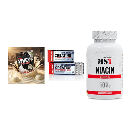 Einsteiger-Set: Sinob Honest + Nutrend Creatine + MST Niacin – alle enthaltenen Artikel