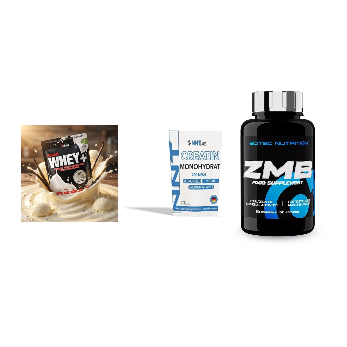 Einsteiger-Set: Sinob Honest + NNT Creatin + Scitec ZMB – alle enthaltenen Artikel