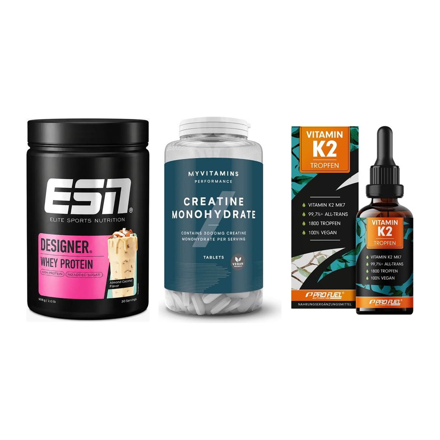 Einsteiger-Set: ESN Designer + MyProtein + ProFuel Vitamin – alle enthaltenen Artikel