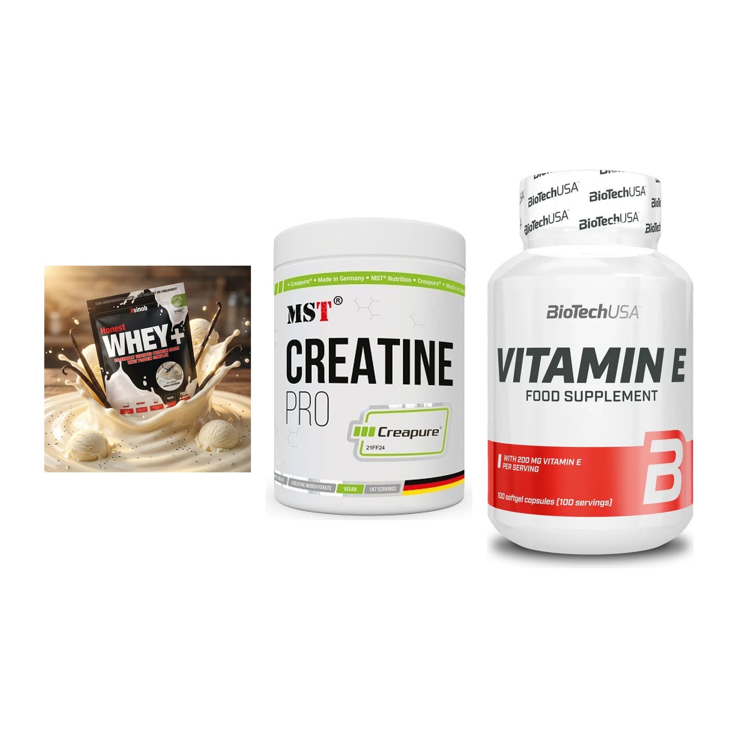 Einsteiger-Set: Sinob Honest + MST Creatin Pro + BioTech Vitamin – alle enthaltenen Artikel