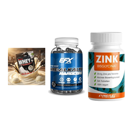 Einsteiger-Set: Sinob Honest + EFX Kre-Alkalyn + ProFuel Zink – alle enthaltenen Artikel