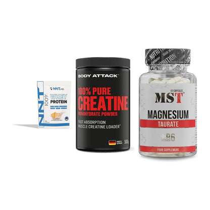 Einsteiger-Set: NNT Whey + Body Attack 100% + MST Magnesium – alle enthaltenen Artikel