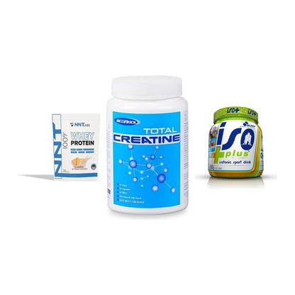 Einsteiger-Set: NNT Whey + Megabol Total Creatine + Olimp Iso Plus – alle enthaltenen Artikel