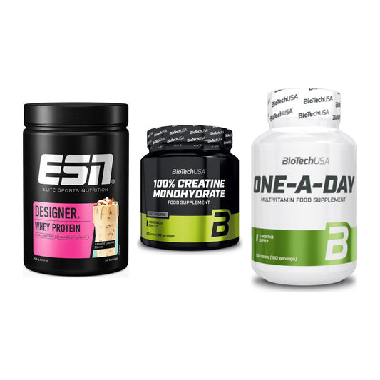 Einsteiger-Set: ESN Designer + BioTech Creatine + BioTech One A – alle enthaltenen Artikel