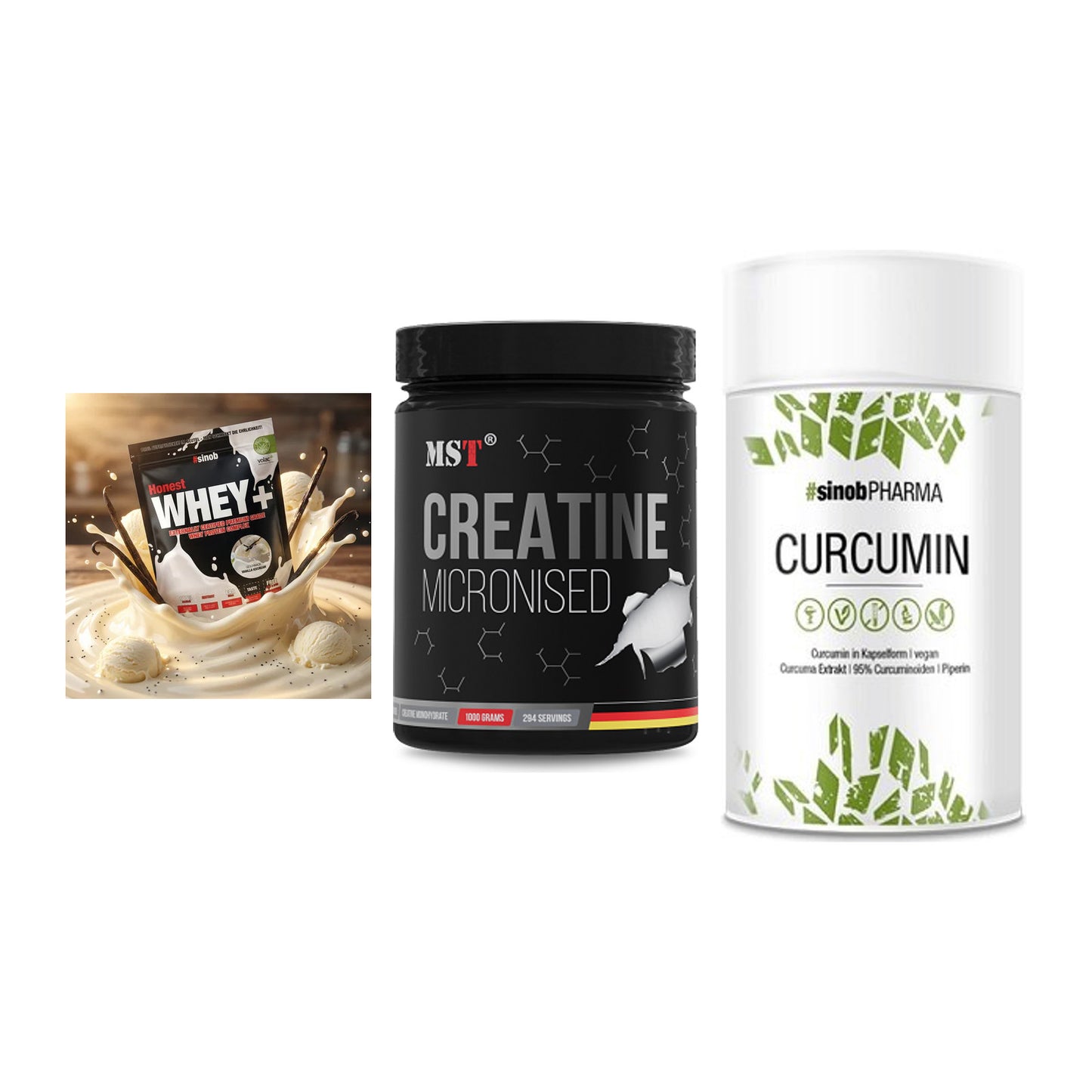 Einsteiger-Set: Sinob Honest + MST Creatin + Sinob Curcumin – alle enthaltenen Artikel
