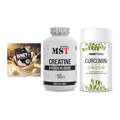 Einsteiger-Set: Sinob Honest + MST Creatine HCL + Sinob Curcumin – alle enthaltenen Artikel