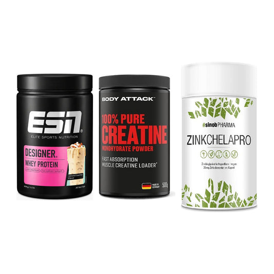 Einsteiger-Set: ESN Designer + Body Attack 100% + Sinob Zink – alle enthaltenen Artikel